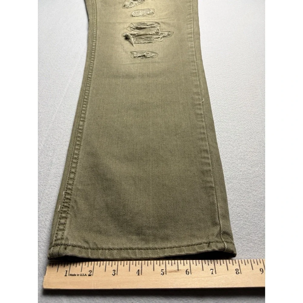 Jordan Craig Legacy Jeans Mens 38x32 Olive Green Distressed Stretch Denim